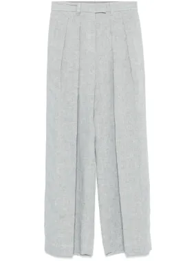 Brunello Cucinelli Linen Wide Leg Trousers