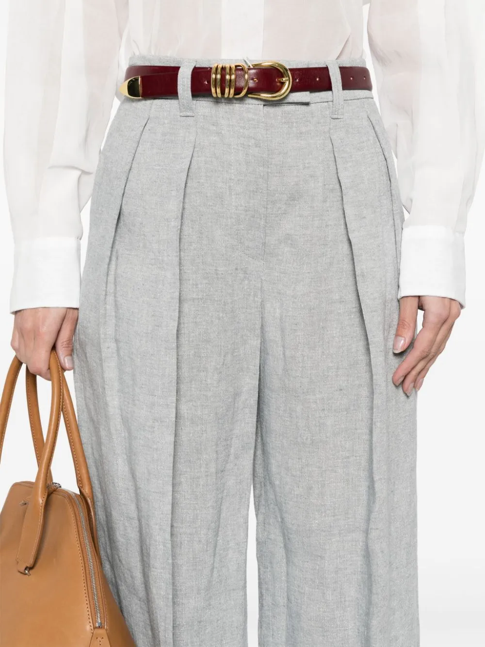 Brunello Cucinelli Linen Wide Leg Trousers