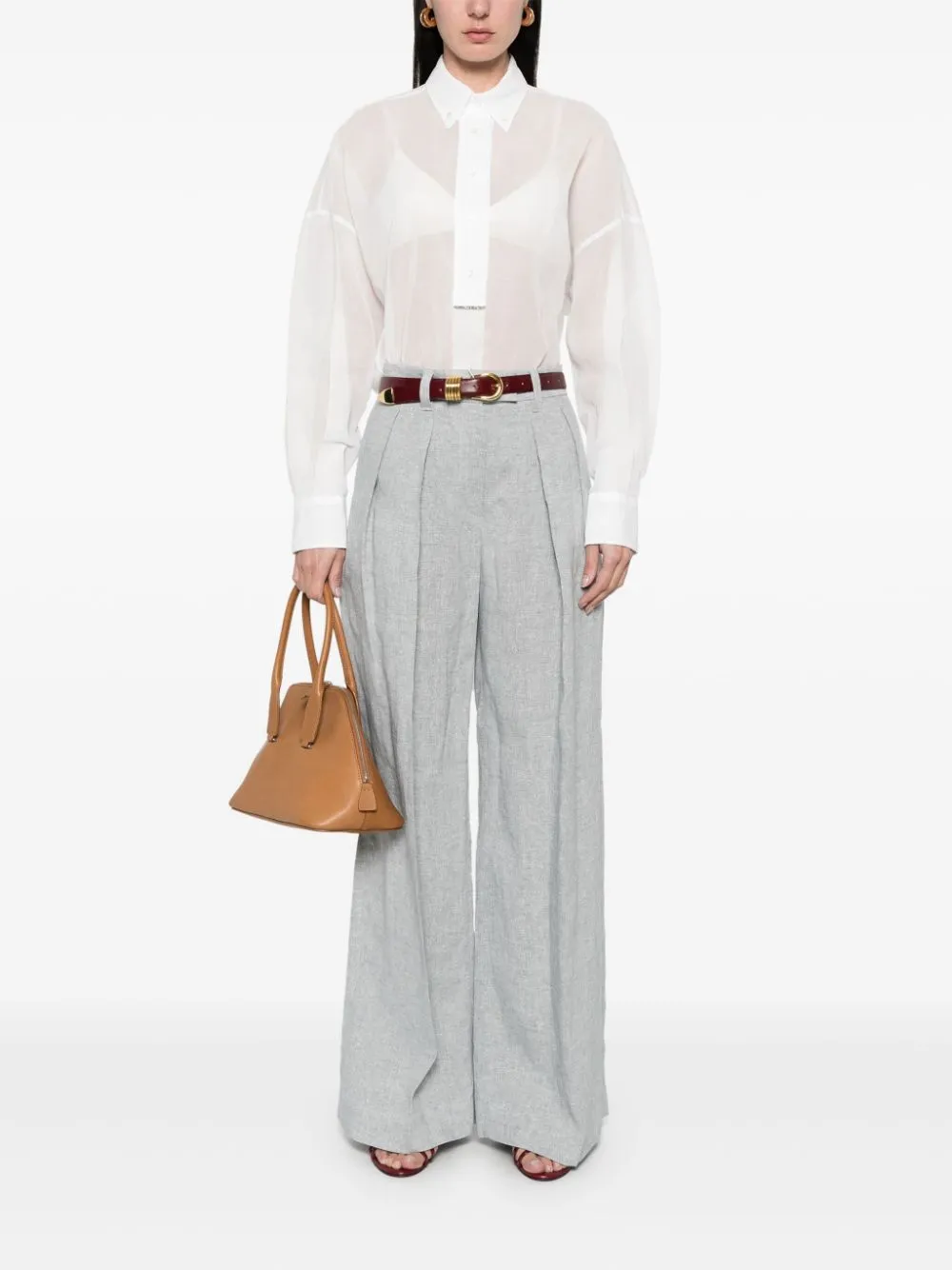 Brunello Cucinelli Linen Wide Leg Trousers