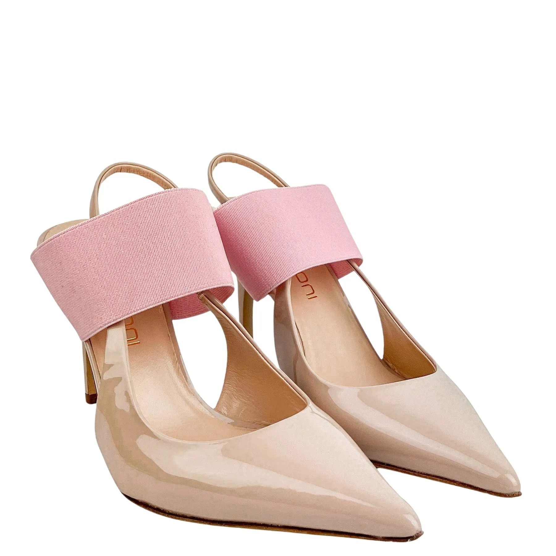 Bruno Frisoni Pointy Tonic Heels in Patent Nude