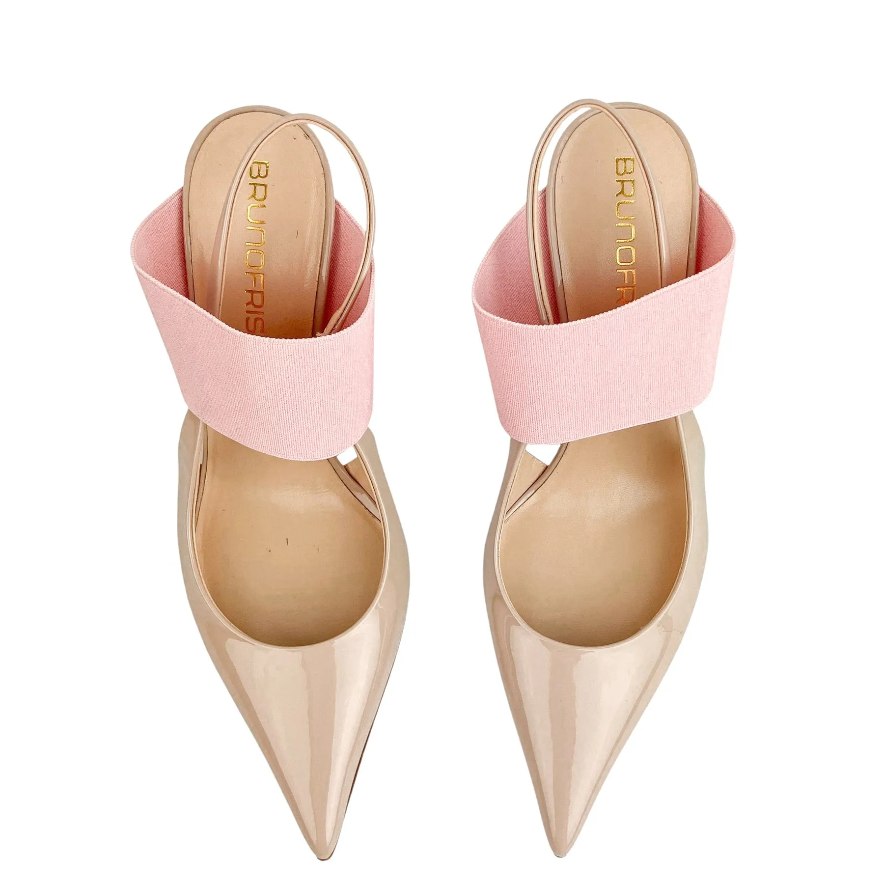 Bruno Frisoni Pointy Tonic Heels in Patent Nude