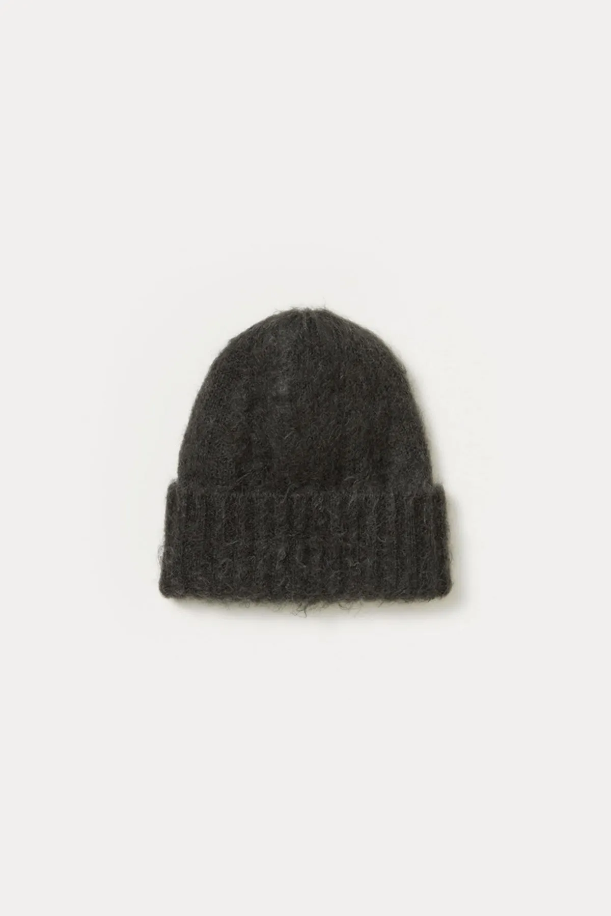 Brushed Super Kid Mohair Knit Cap - Ink Black