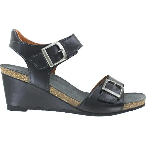 Buckle Up Wedges Sandals Black