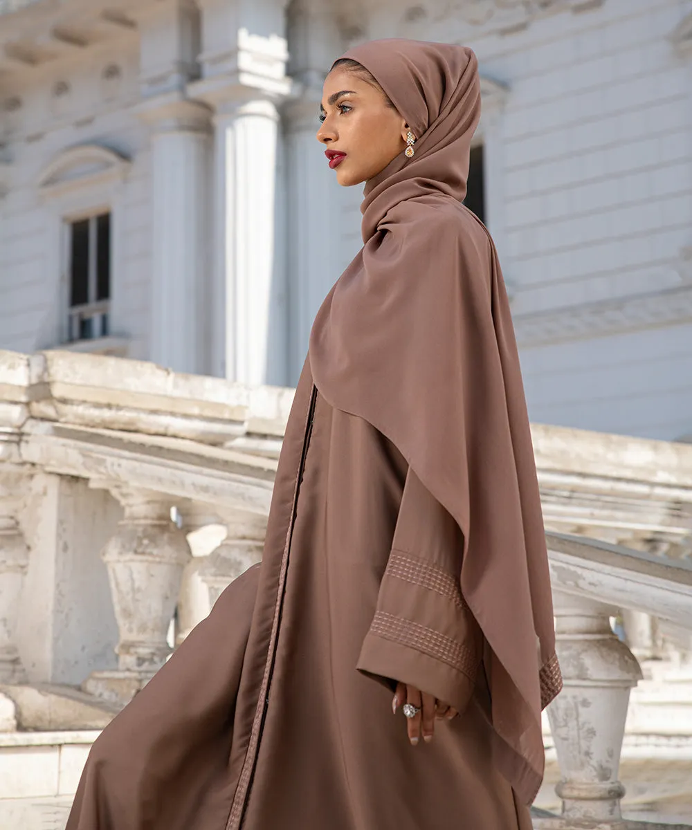 Button Abaya Through Set