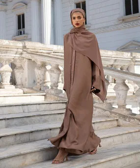 Button Abaya Through Set