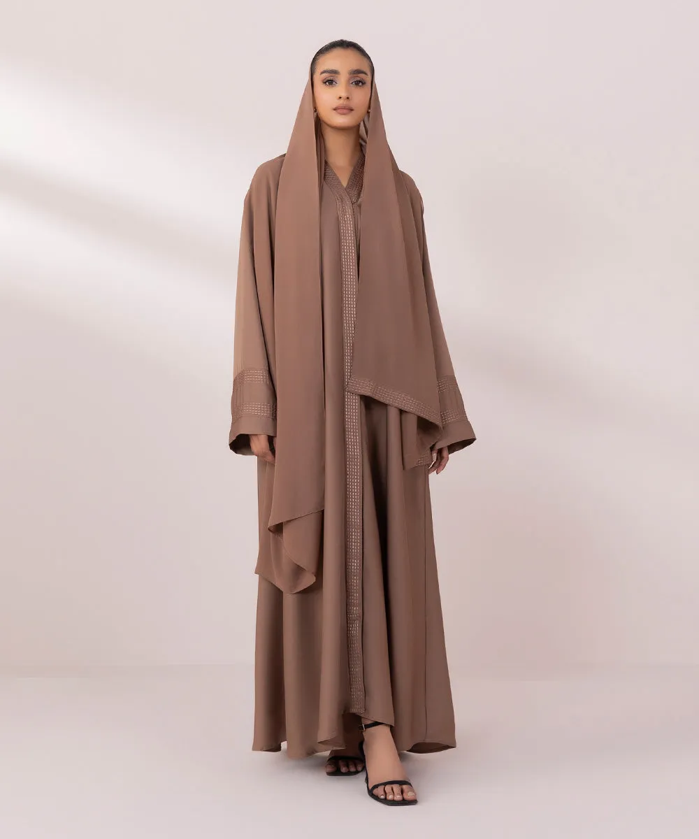 Button Abaya Through Set