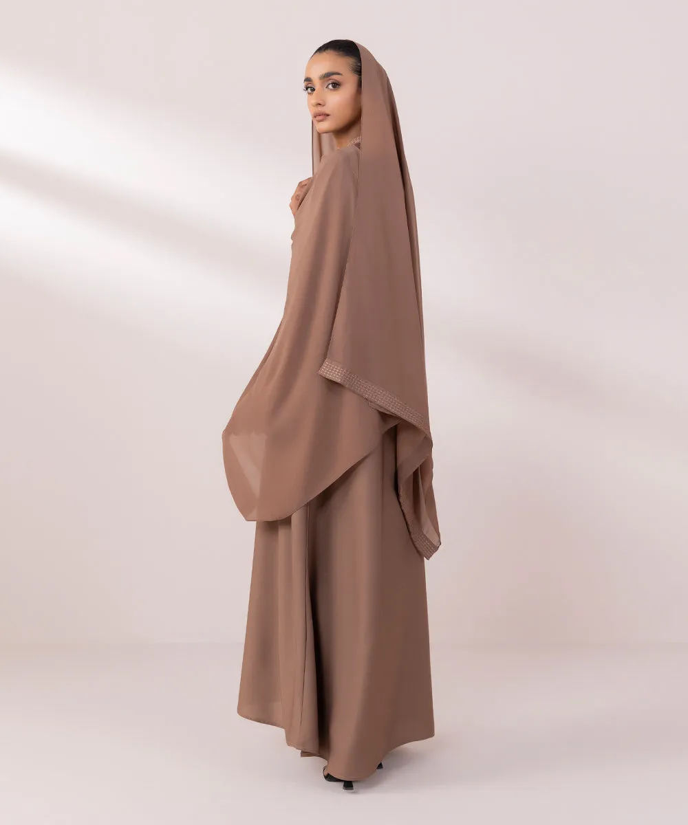 Button Abaya Through Set