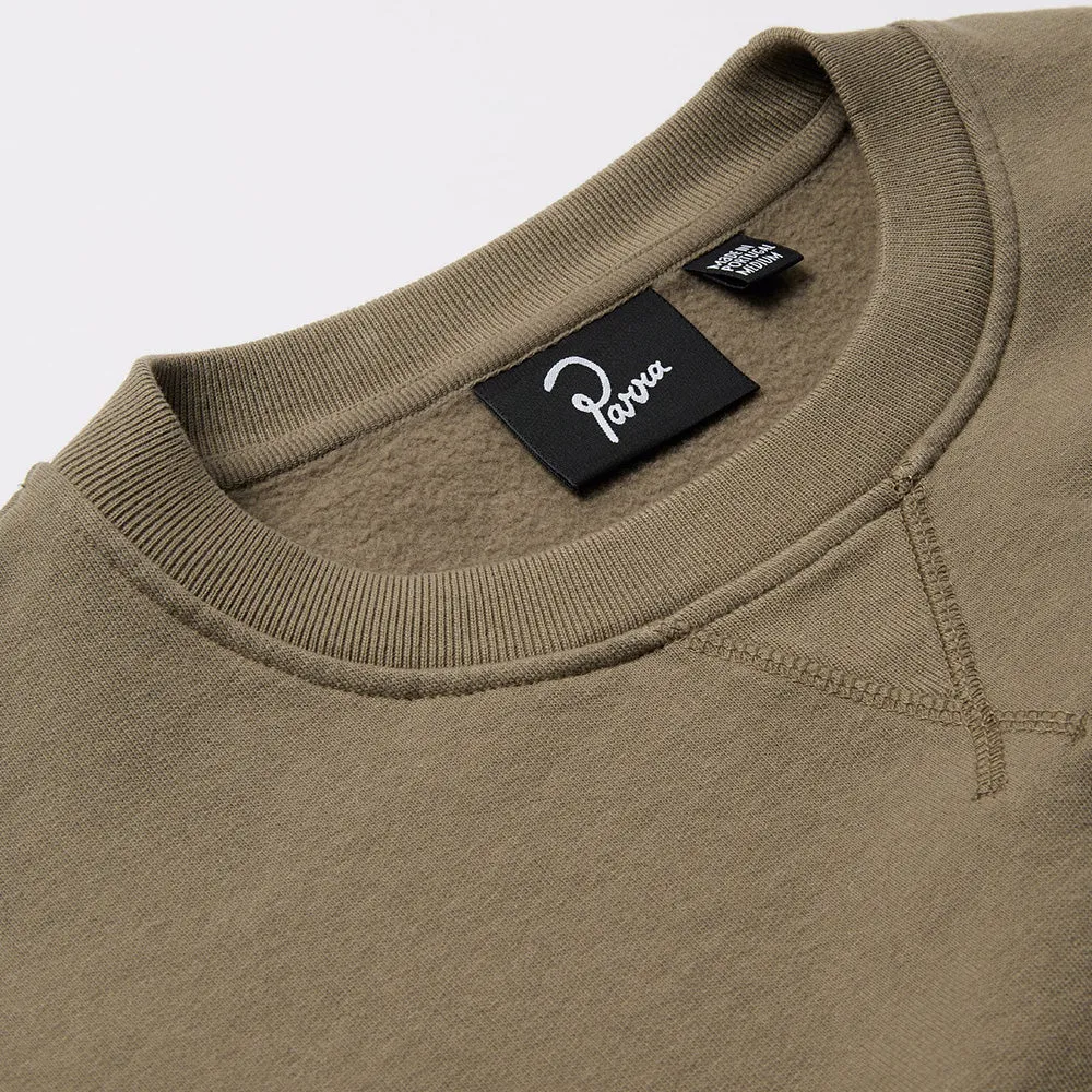 BY PARRA FUTURE VISION CREW NECK SWEATSHIRT // STONE GREY