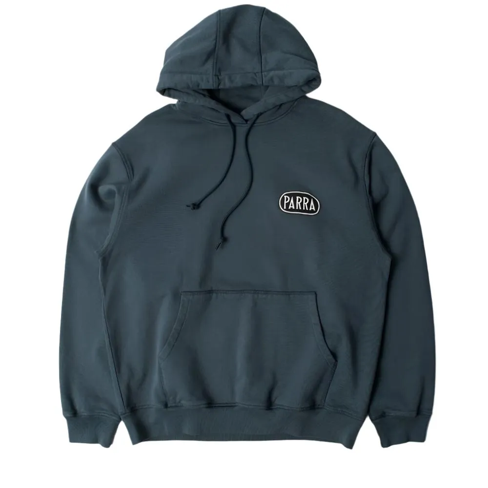 BY PARRA OVAL LOGO HOODED SWEATSHIRT // WASHED BLUE