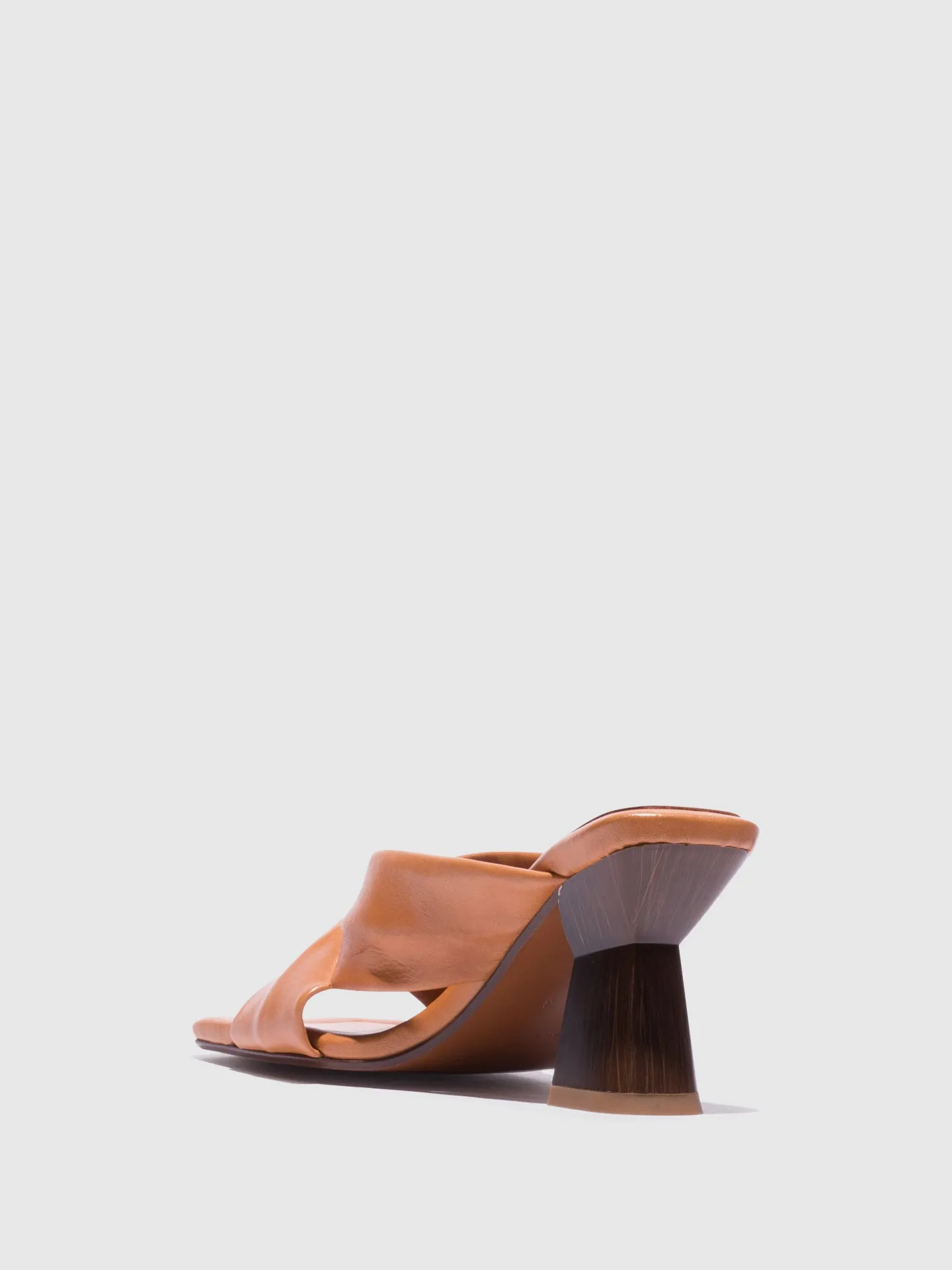 Camel Chunky Heel Mules