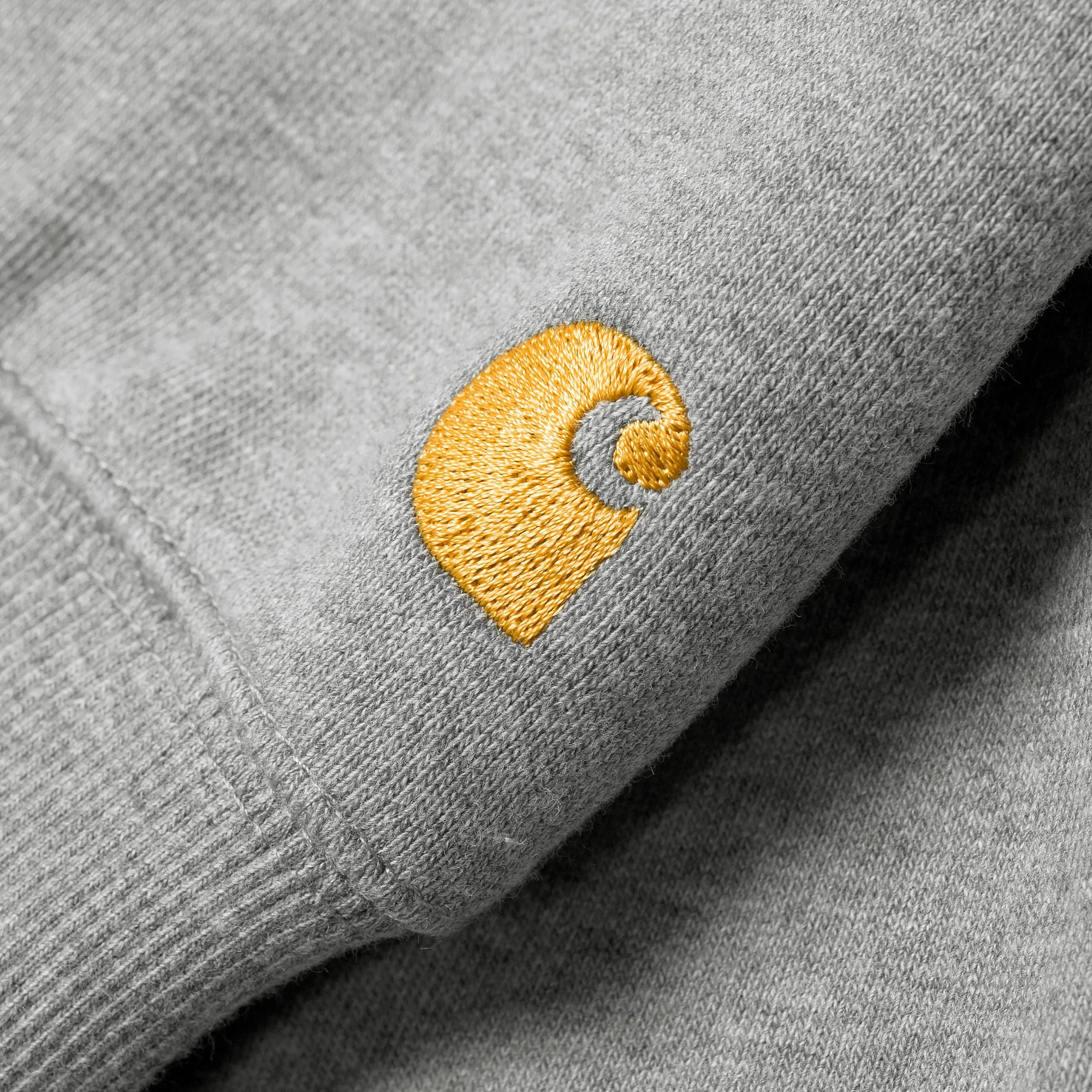 CARHARTT WIP HOODED CHASE SWEATSHIRT // DARK GREY HEATHER/GOLD