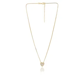 Carlton London Women'S Gift Card Jewellery-18K Gold Plated Heart Shaped Cubic Zirconia Pendant With Chain Fjn4101