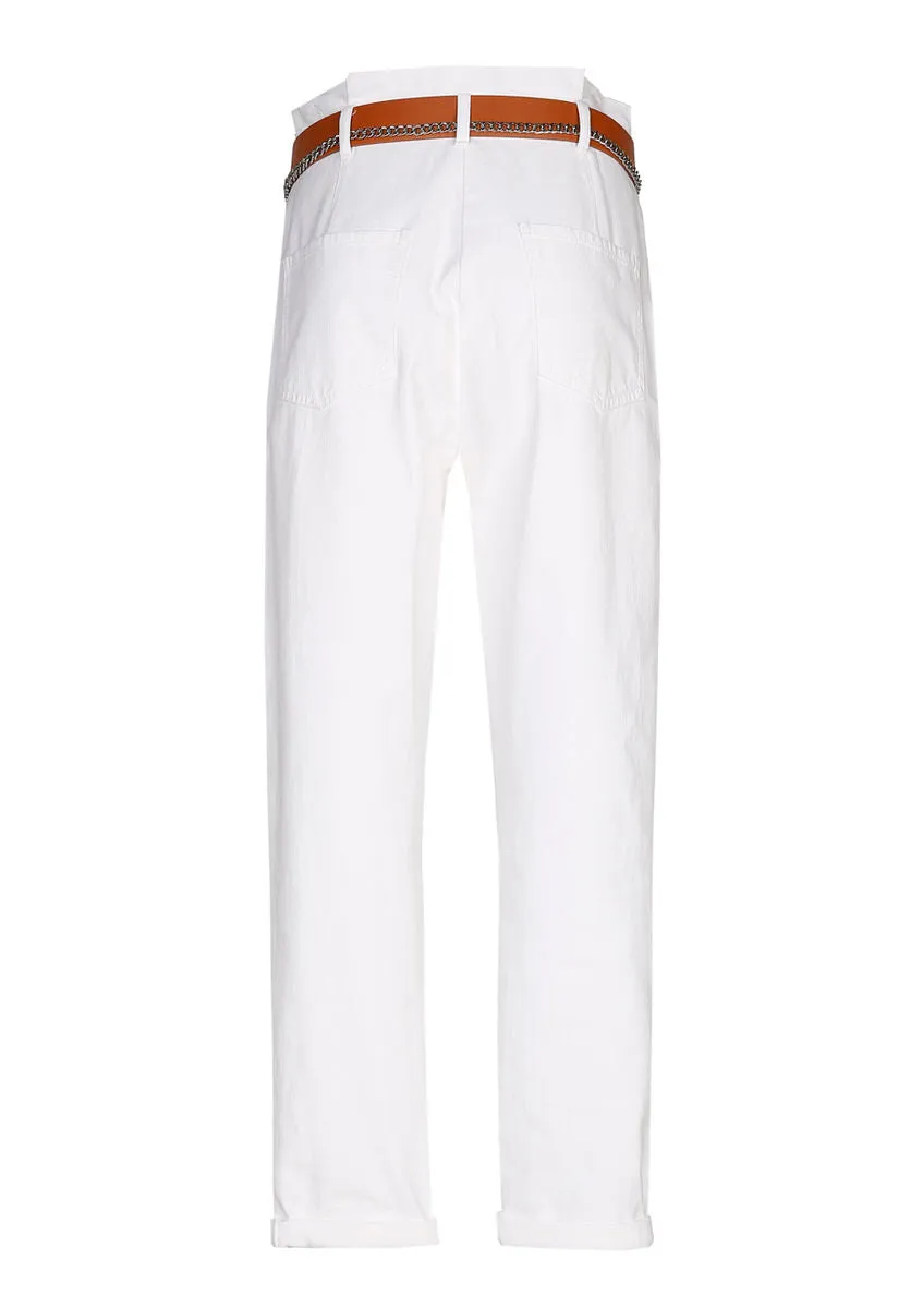 Caroline Biss PANAMA PAPERBAG COTTON TROUSERS