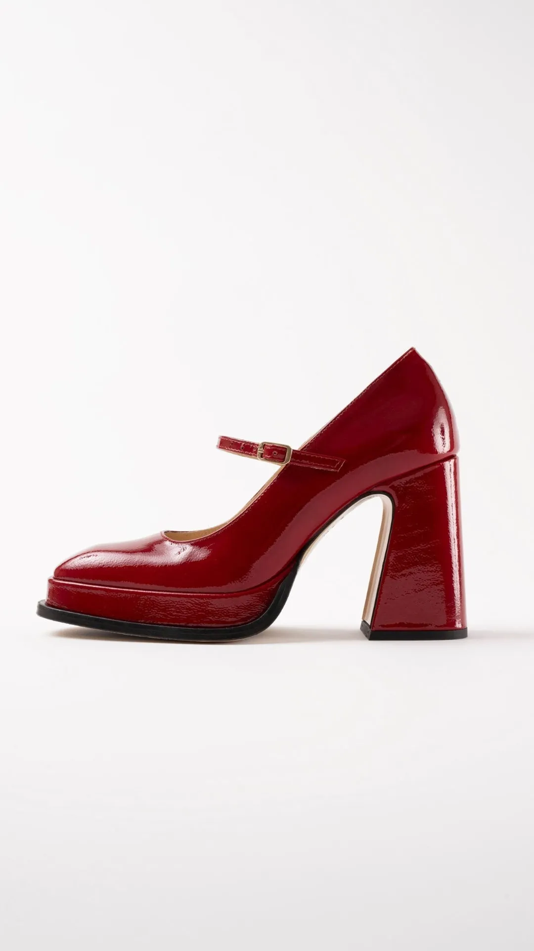 CASILDA - Berry Patent Leather Mary Jane Pumps