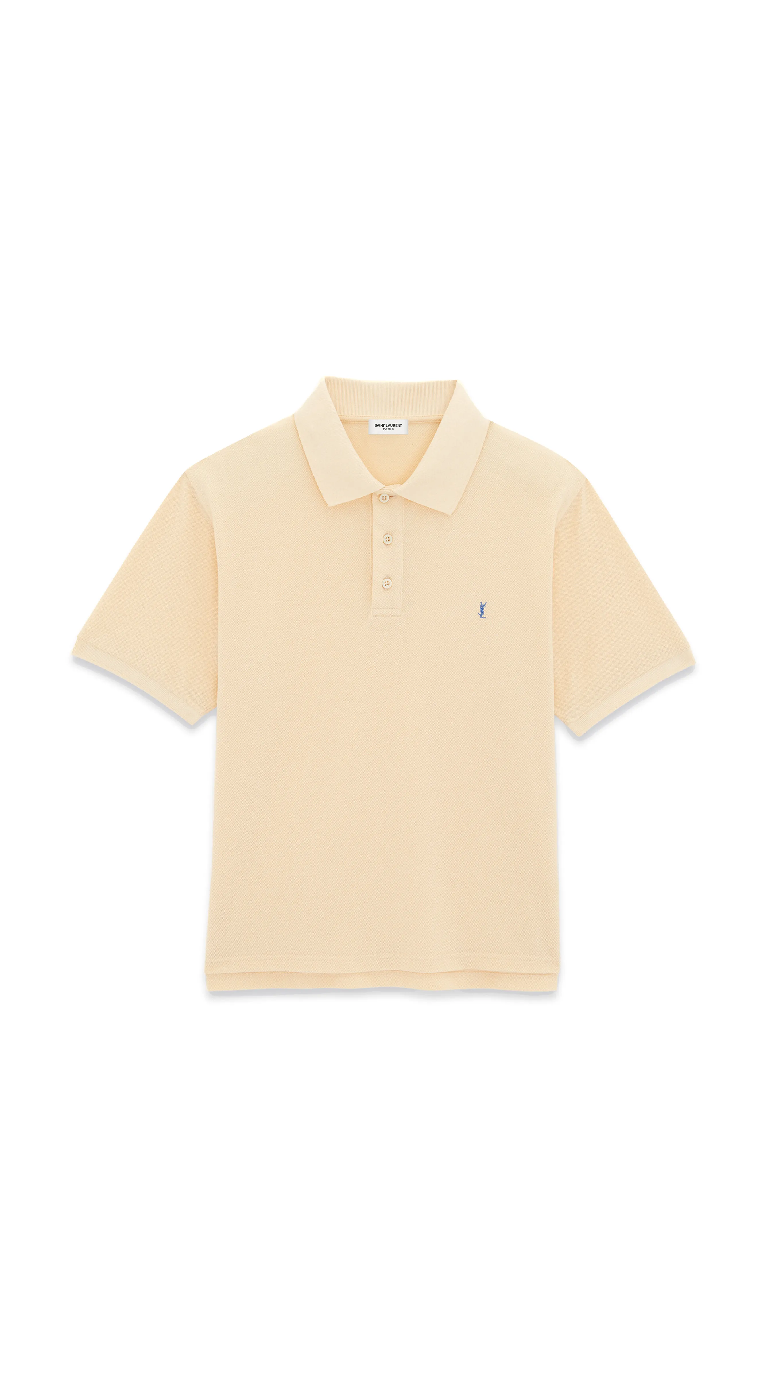 Yellow and Blue Cotton Piqué Cassandre Polo Shirt