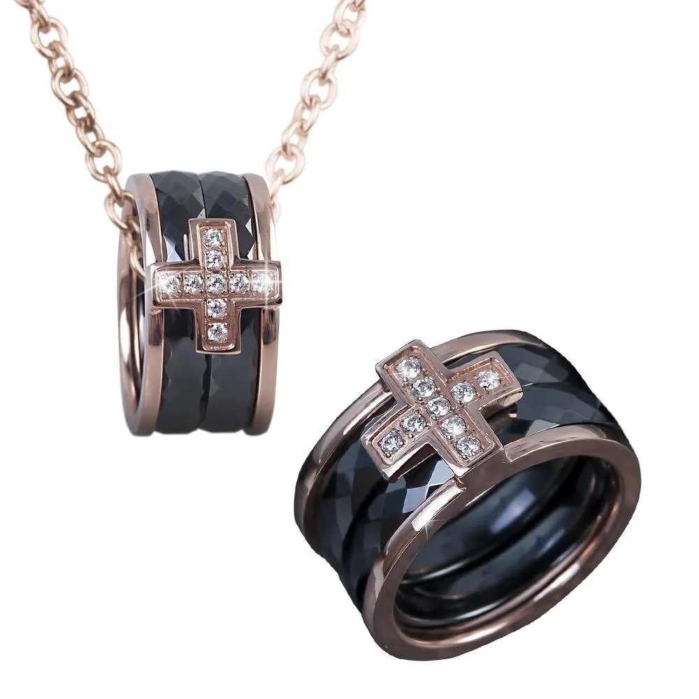 Ceramica Cross Men's Matching Jewelry Set