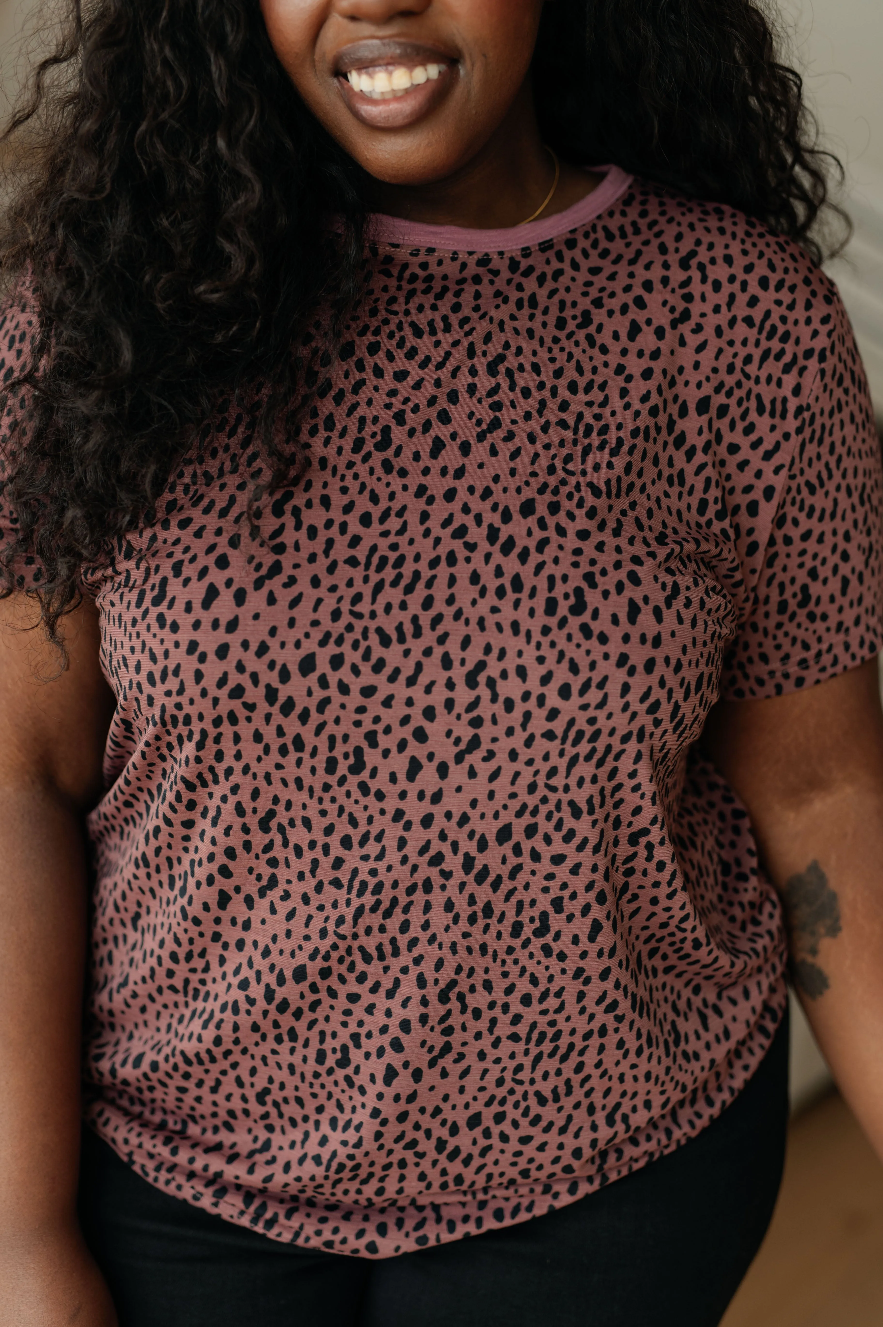 Short Sleeve Cheetah Girl Top