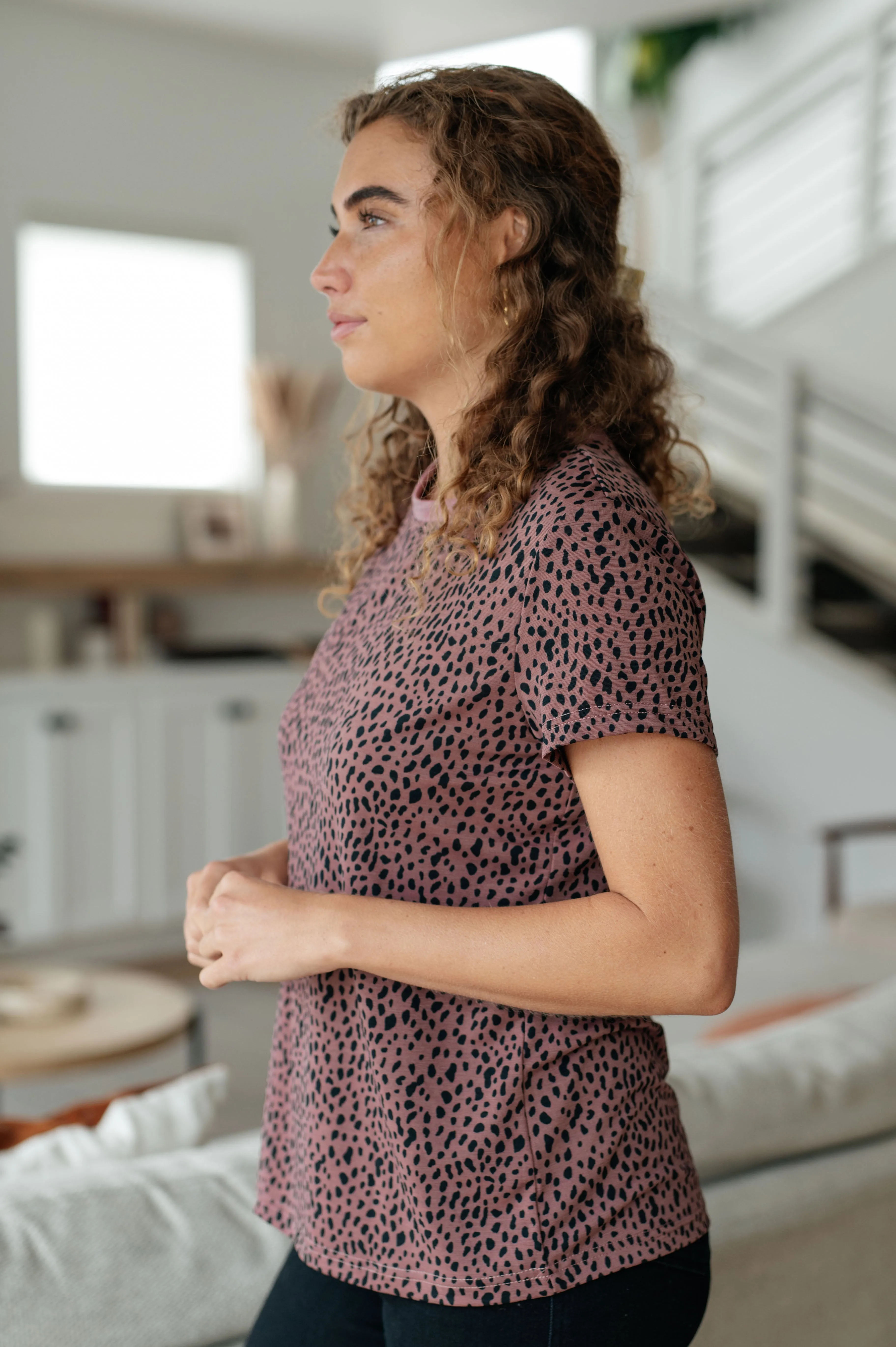 Short Sleeve Cheetah Girl Top