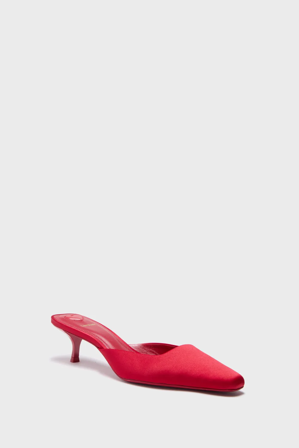 Cherry Satin Amal Mules