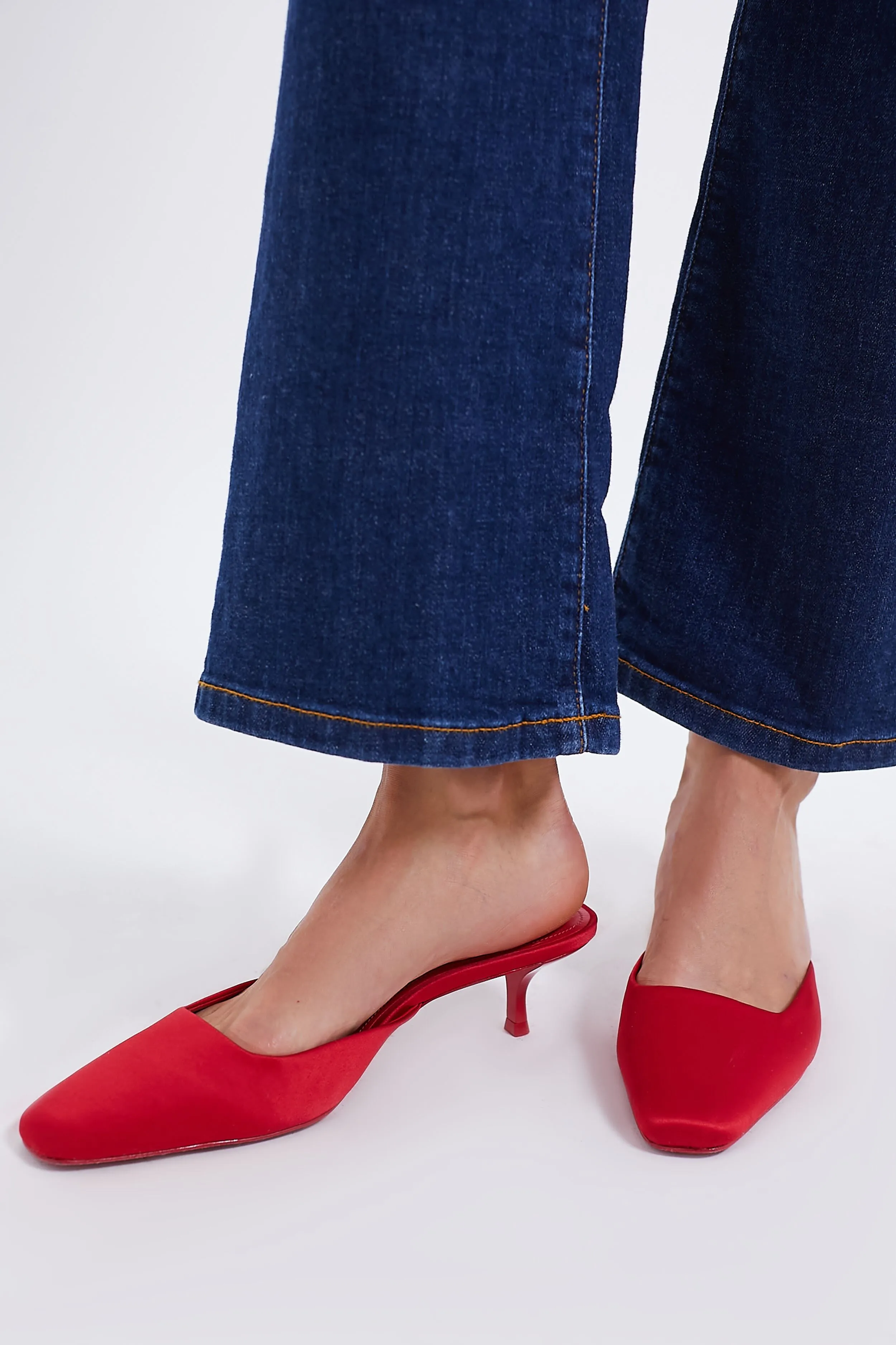 Cherry Satin Amal Mules