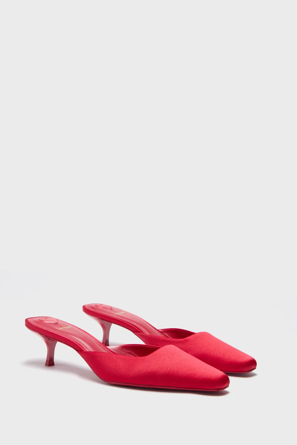 Cherry Satin Amal Mules