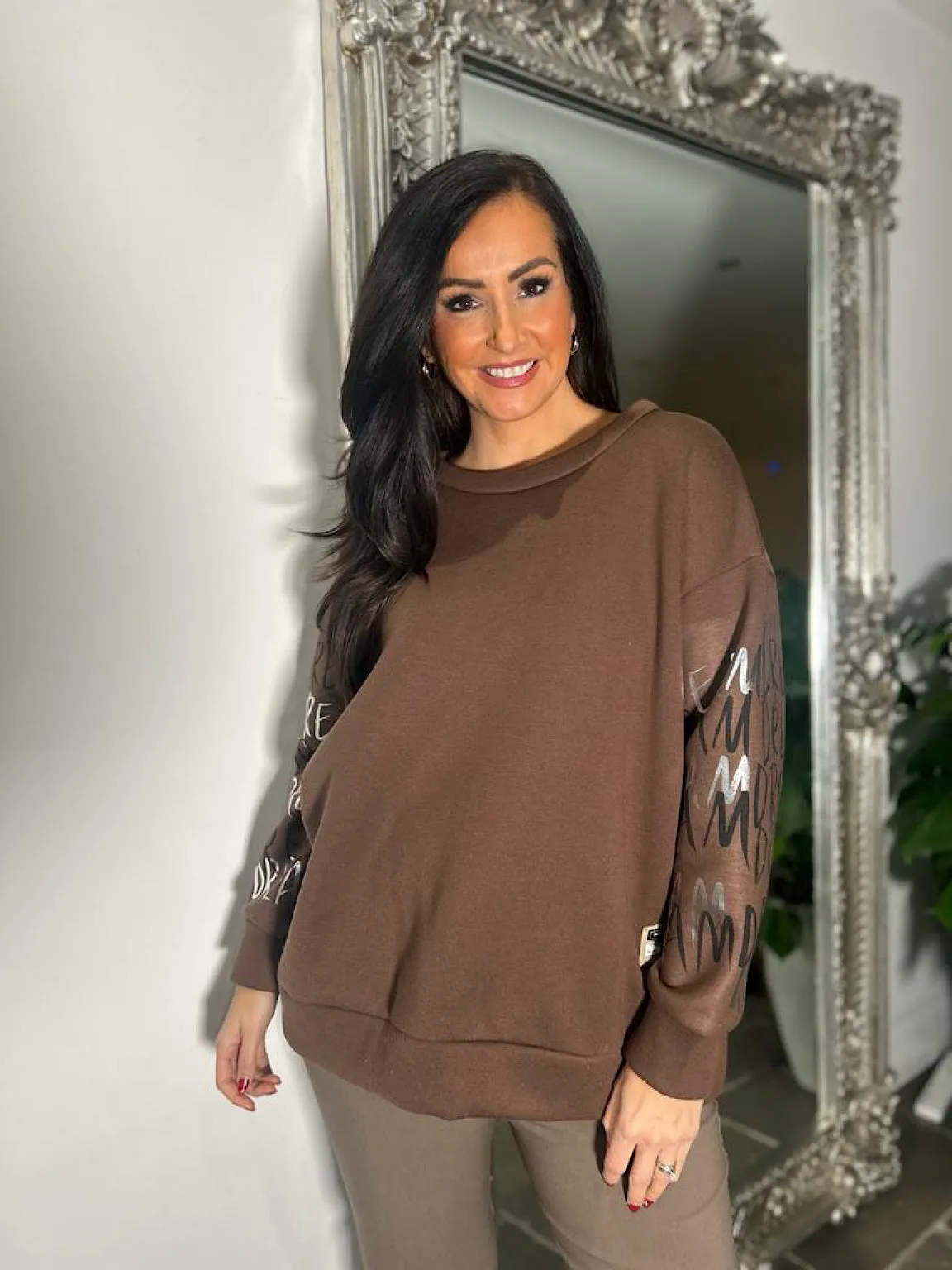 Chocolate Brown Cute Graphic Sweatshirt for Danni