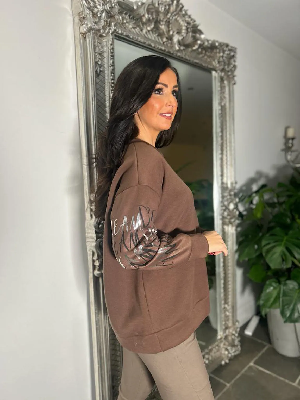 Chocolate Brown Cute Graphic Sweatshirt for Danni