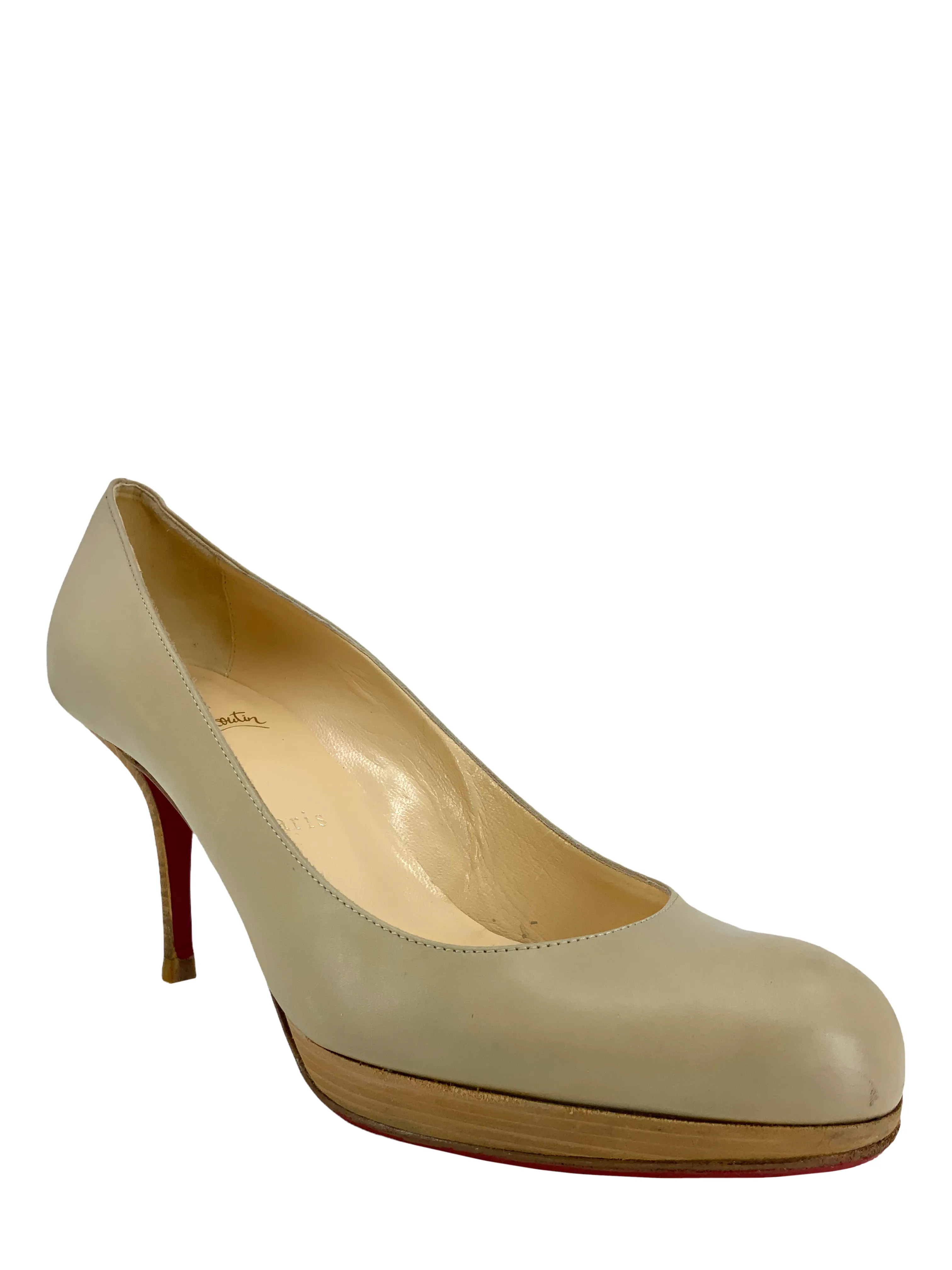 Christian Louboutin Leather Wood Simple Pumps Size 9.5