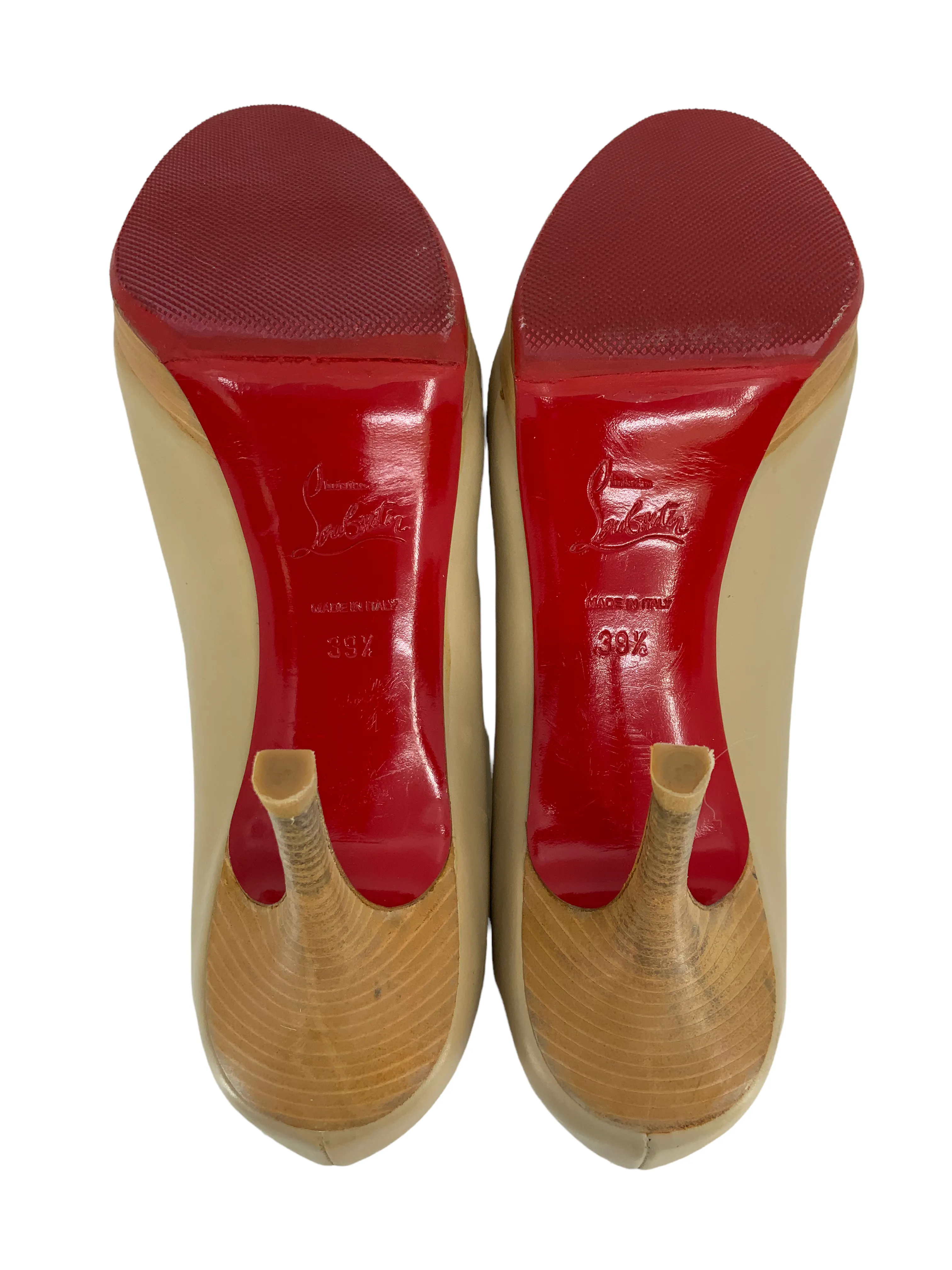 Christian Louboutin Leather Wood Simple Pumps Size 9.5