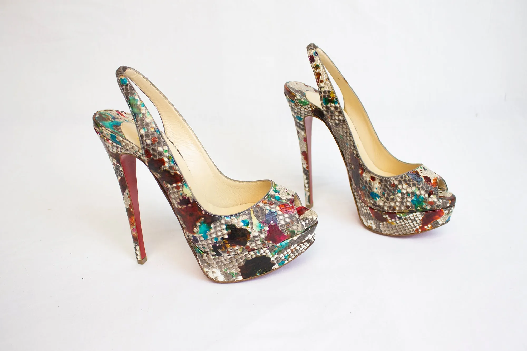 Christian Louboutin Snake Skin Heels | Size 6.5 (PREOWNED)