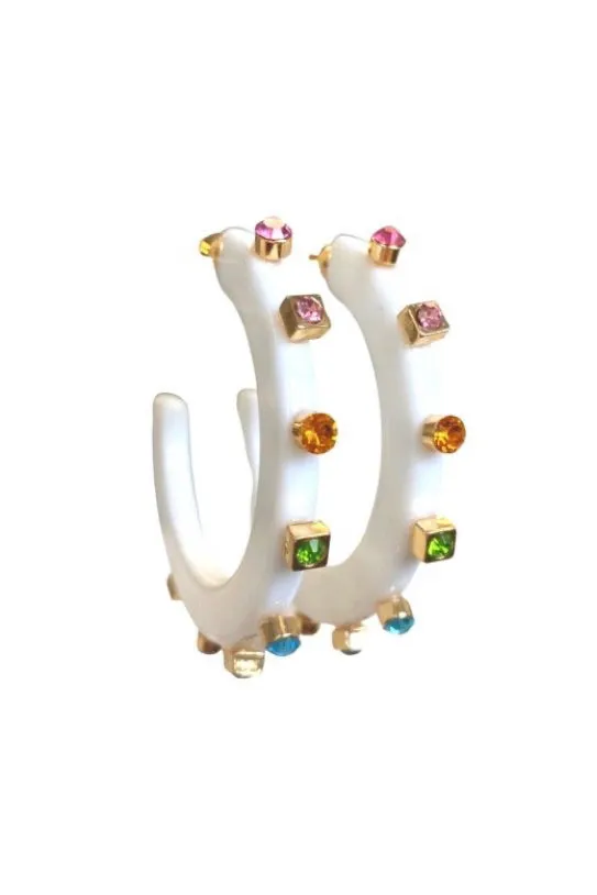 CITY GIRL JEWEL HOOP- SMALL