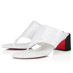 CL Tongamule 55 mm Mules - Alligator embossed calf leather - White - Women