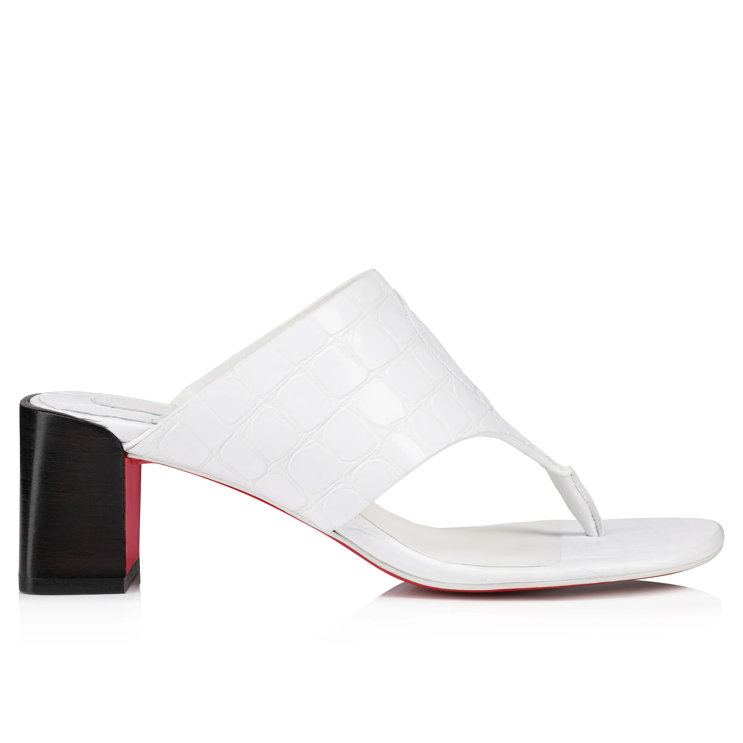 CL Tongamule 55 mm Mules - Alligator embossed calf leather - White - Women