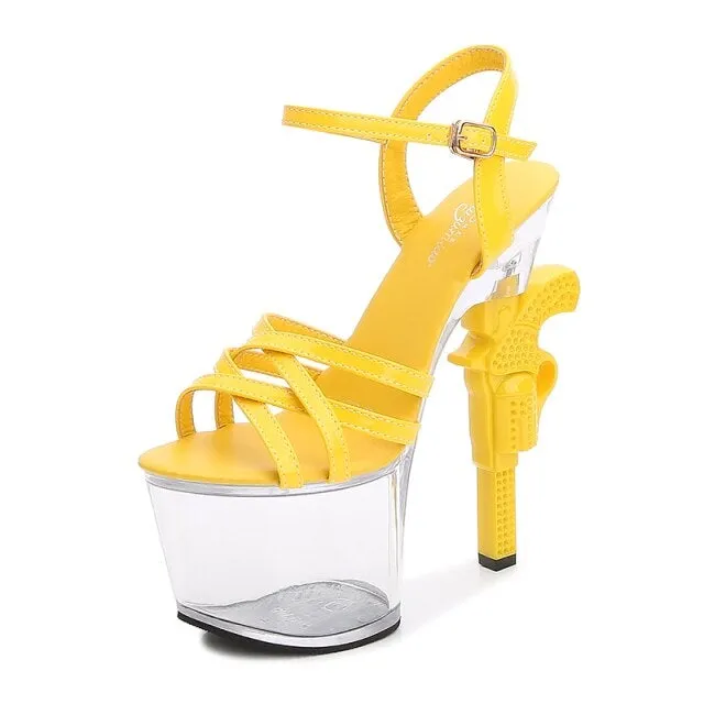 Clear Summer Heeled Sandals Women's Patent Leather Pumps