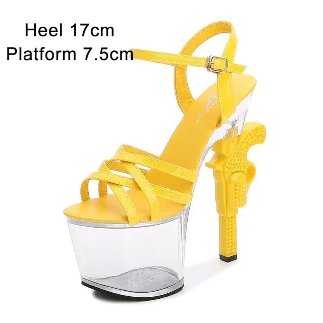 Clear Summer Heeled Sandals Women's Patent Leather Pumps