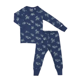 Coccoli Pajama Kid Turtle Marine Blue Cotton-Modal