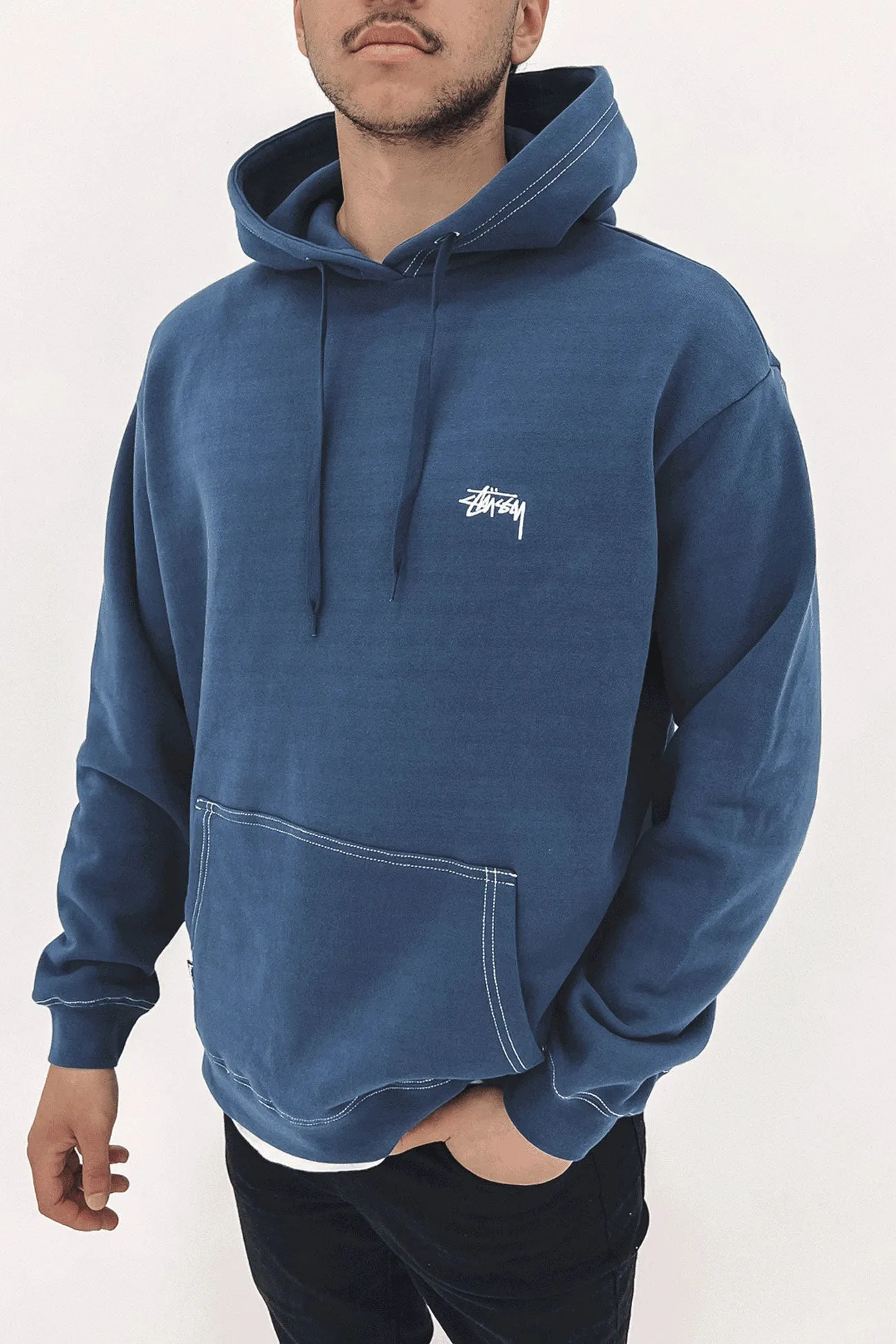 Contrast Stitch Stock Hood Dark Navy