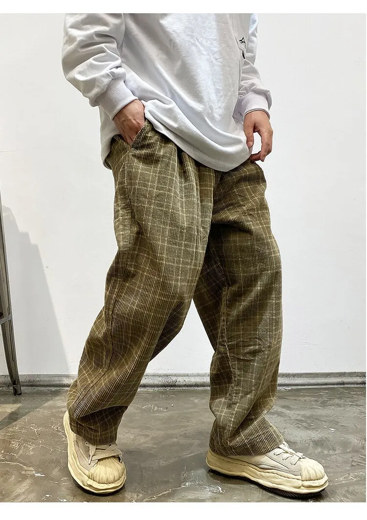 Corduroy Check Trousers