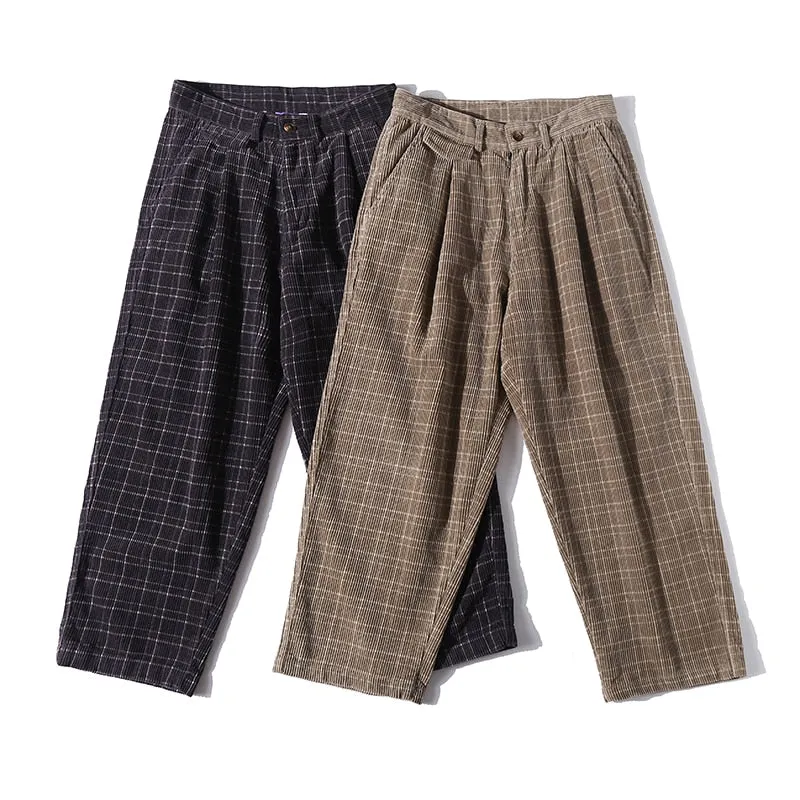 Corduroy Check Trousers