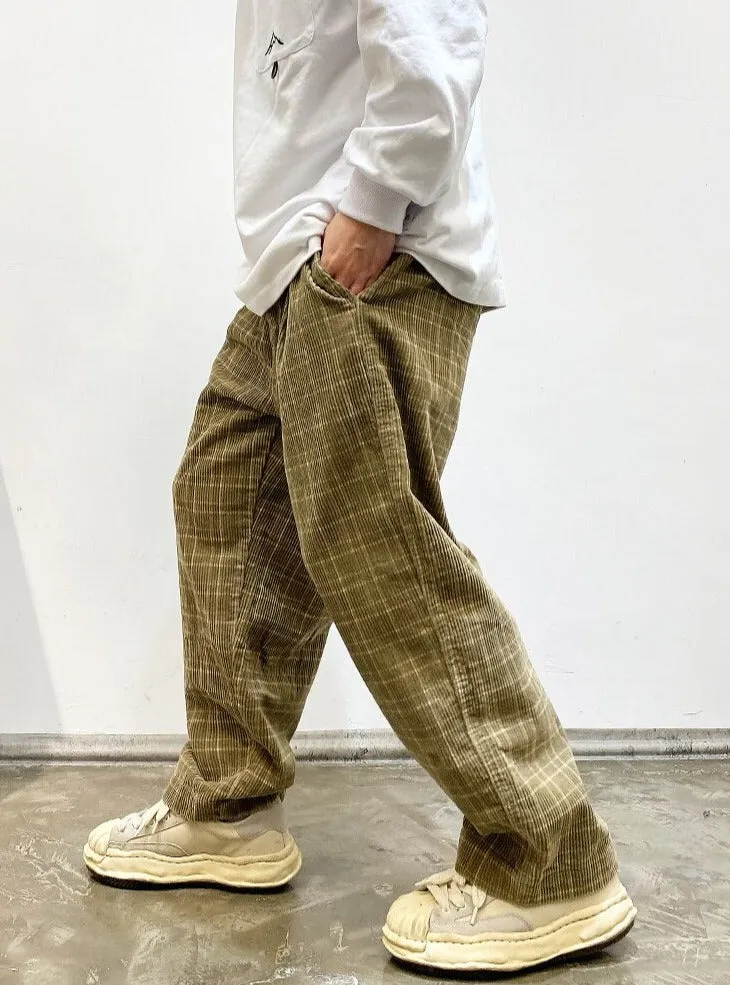 Corduroy Check Trousers