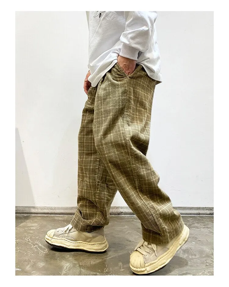 Corduroy Check Trousers