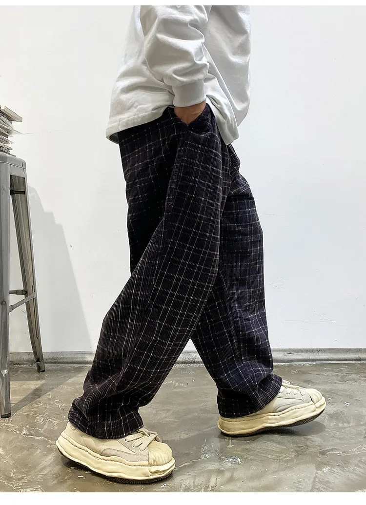 Corduroy Check Trousers