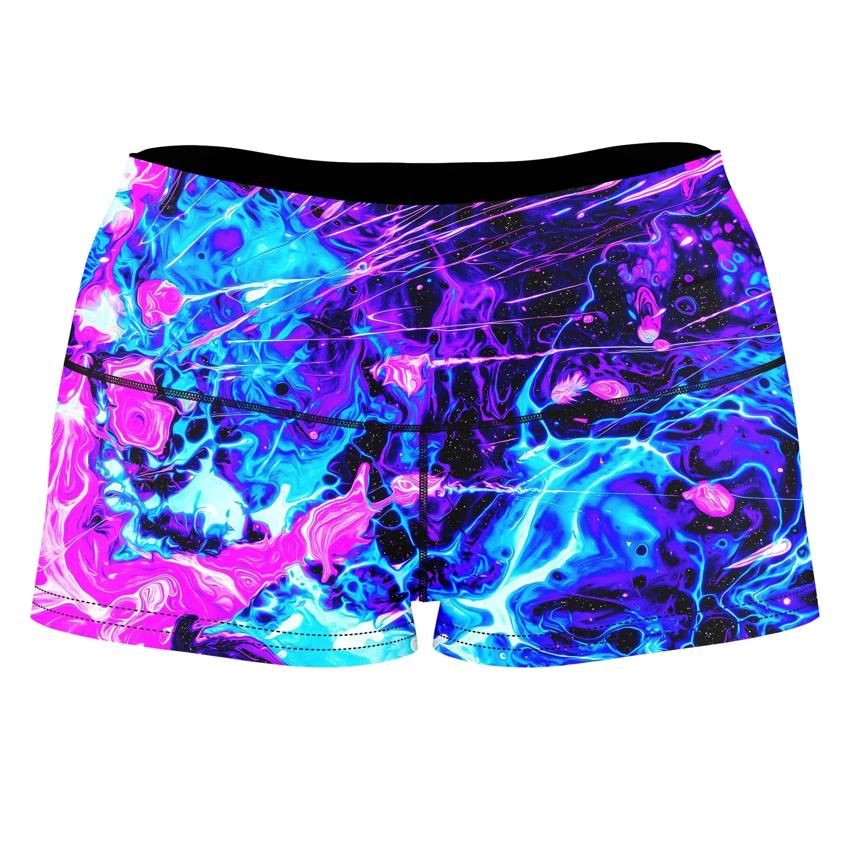 Cosmic Burst High-Waisted Women's Shorts