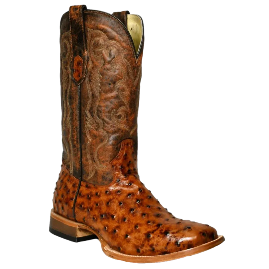 Cowtown Men's Print Brown Square Toe Western Boots Q6064