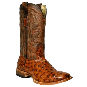 Cowtown Men's Print Brown Square Toe Western Boots Q6064