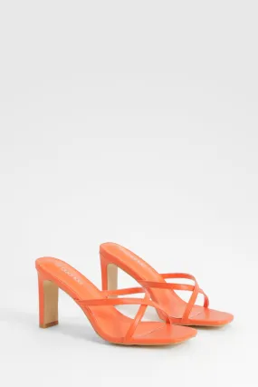 Crossover Strap Heeled Mules