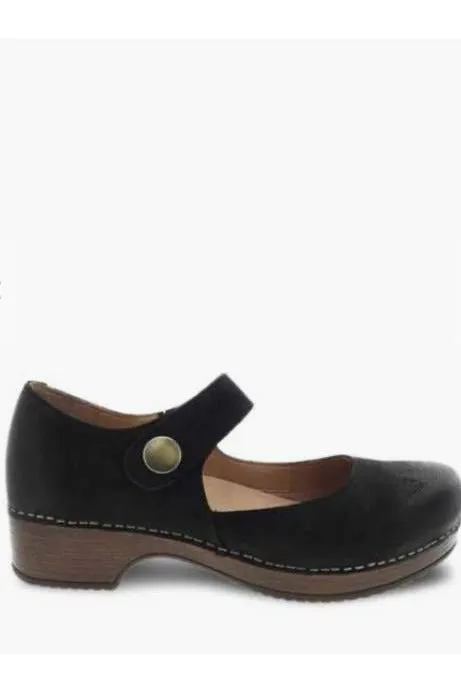 Dansko Women's Beatrice Black Burnished Nubuck Sandal