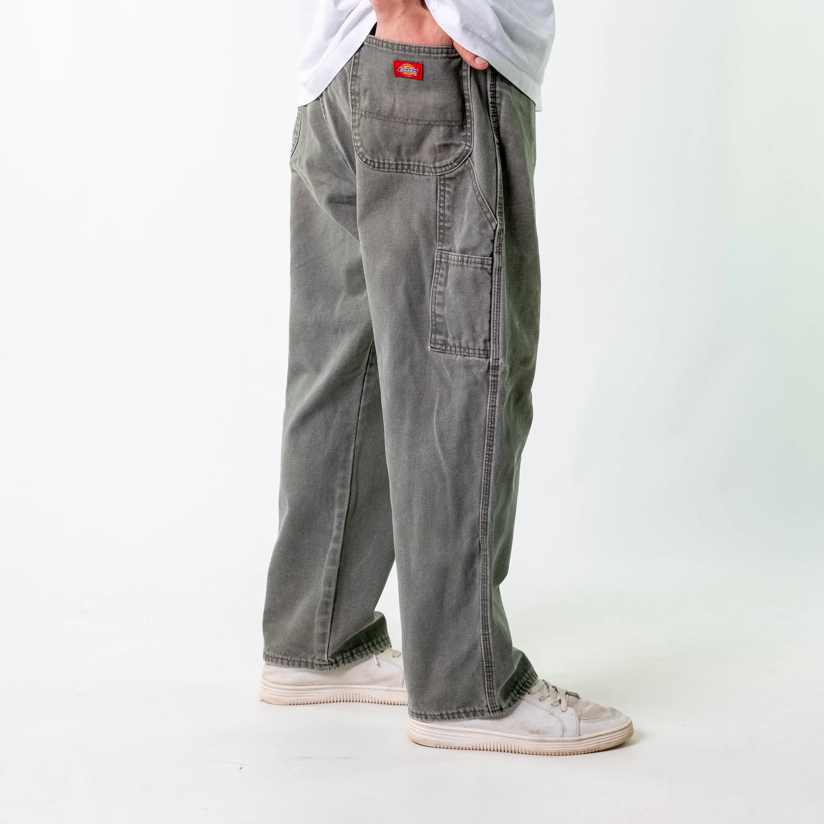 Dark Green 90s Dickies Denim Carpenter Jeans Baggy Pants (40x30)