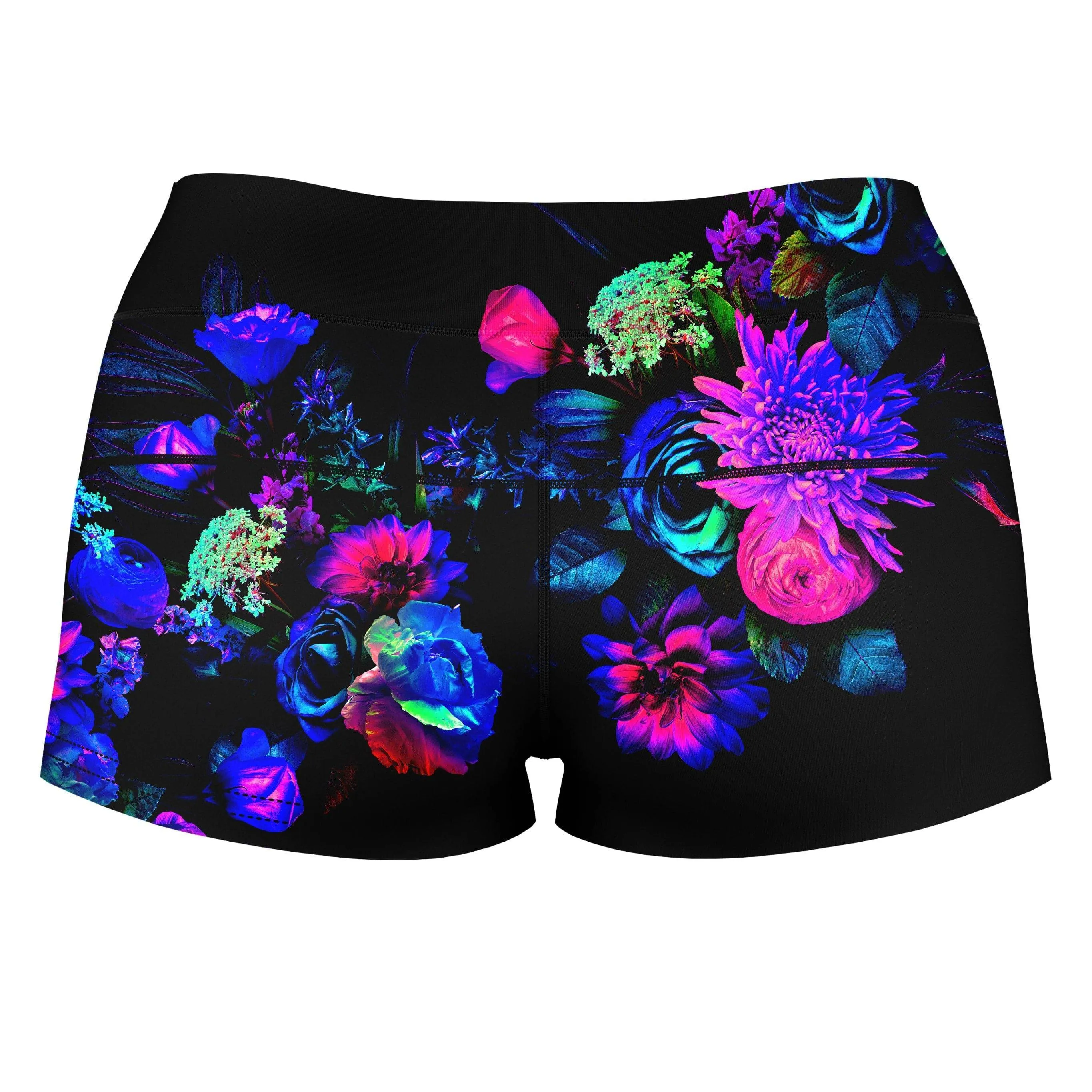 Darkest Bloom High-Waisted Women's Shorts