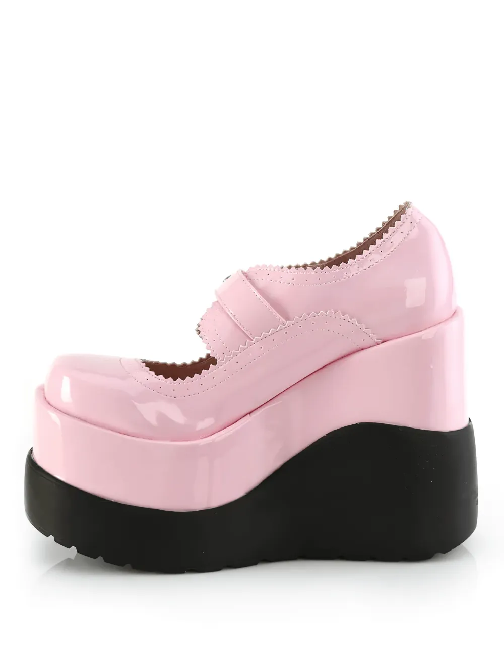 Pink Holographic Spider Buckle Platform Shoes